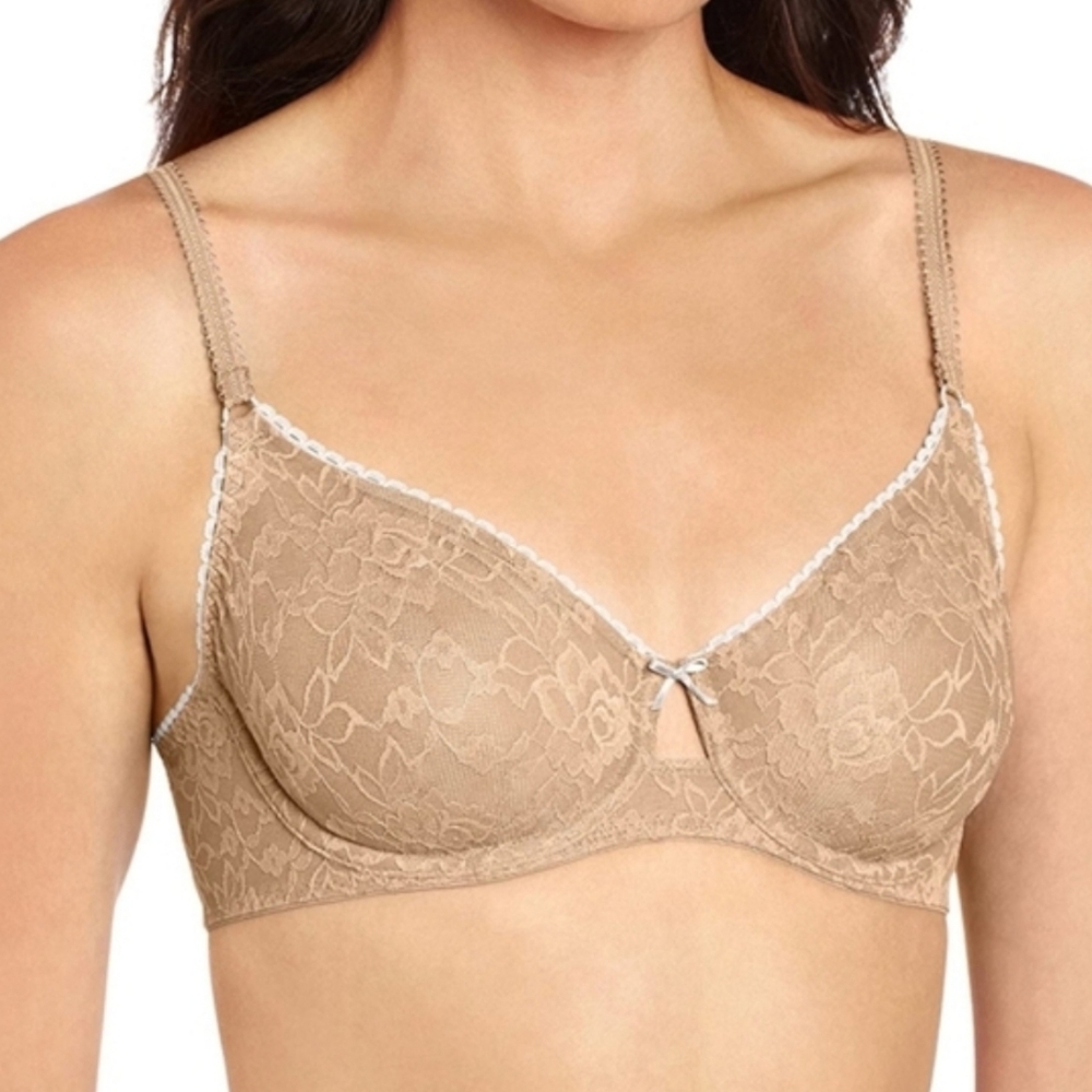 🔴SALE! B.Tempt'D Tan Sheer Stretch Lace Unlined Full Bloom Underwire Bra 32D